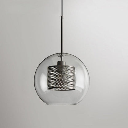 Chiswick Glass Pendant Light Sphere ? 7.9″ x H 7.1″ / Dia 20cm x H 18cm / Silver / Clear Pendant light