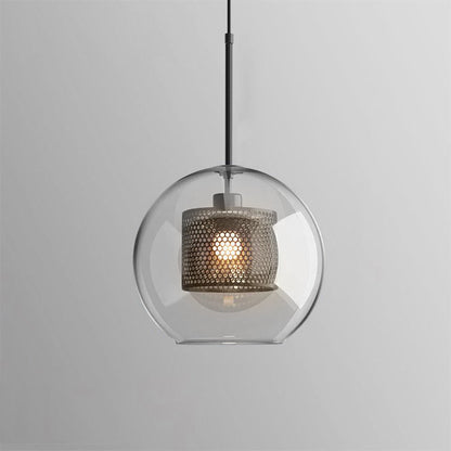 Chiswick Glass Pendant Light Sphere ? 7.9″ x H 7.1″ / Dia 20cm x H 18cm / Black / Clear Pendant light