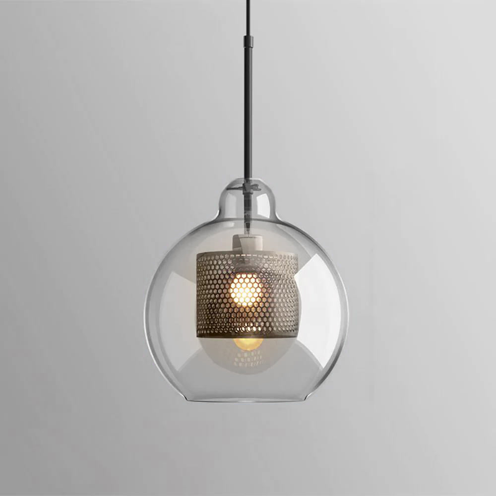 Chiswick Glass Pendant Light Pear ? 9.8″ x H 11″ / Dia 25cm x H 28cm / Black / Clear Pendant light