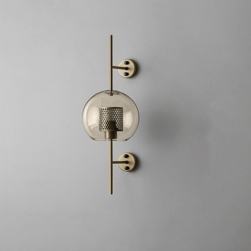 Chiswick Glass Wall Light Dia 7.9″ x H 21.6″ / Dia 20cm x H 55cm / Copper plating / Amber Wall lamp