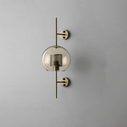 Chiswick Glass Wall Light Dia 7.9″ x H 21.6″ / Dia 20cm x H 55cm / Copper plating / Amber Wall lamp
