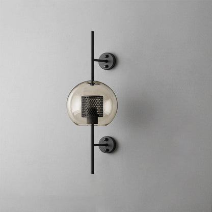 Chiswick Glass Wall Light Dia 7.9″ x H 21.6″ / Dia 20cm x H 55cm / Black / Amber Wall lamp