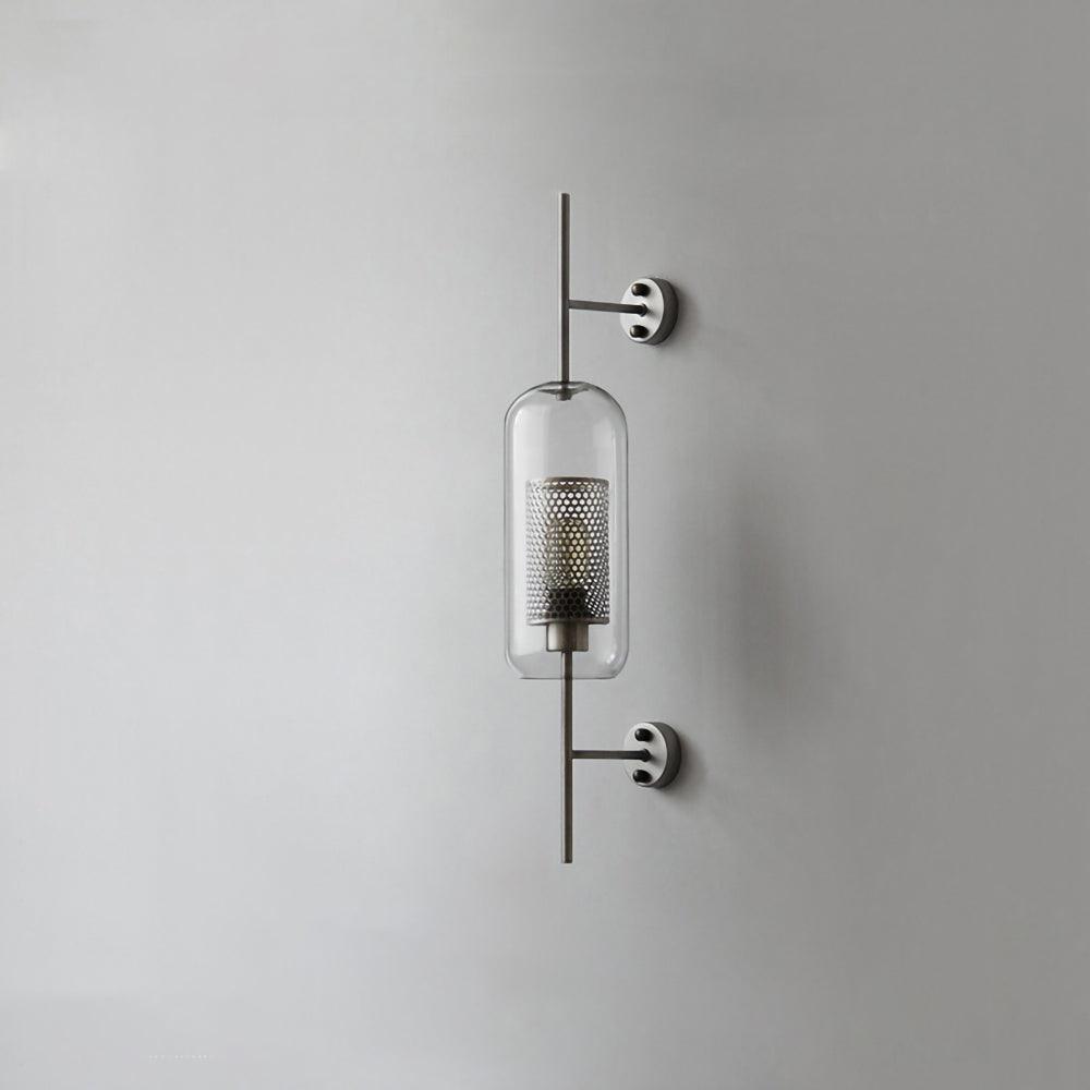 Chiswick Glass Wall Light Dia 5.1″ x H 26.4″ / Dia 13cm x H 67cm / Silver / Clear Wall lamp