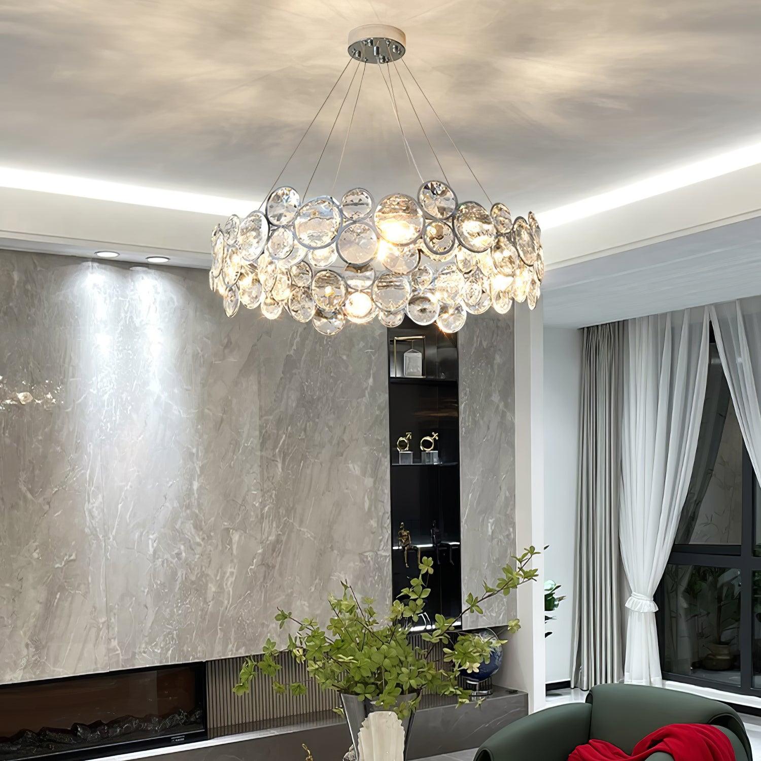 Chrome Round Crystal Chandelier Pendant light