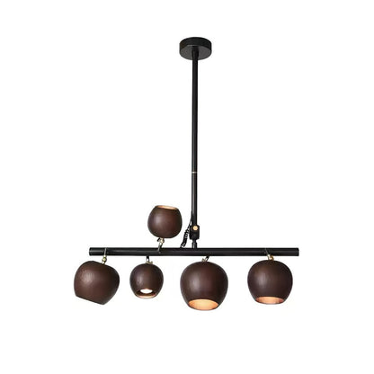 Chunhua Chandelier 5 heads L 27.6 x H 39.4’’ / Walnut Color / Model B Chandelier
