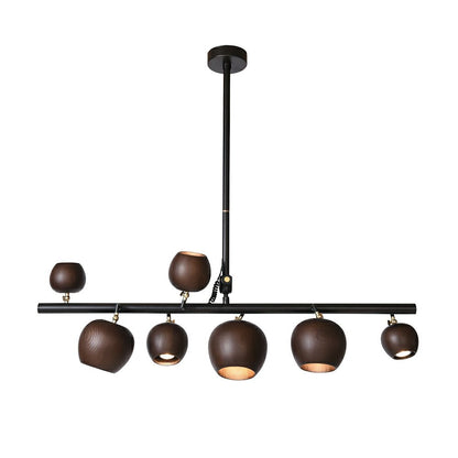 Chunhua Chandelier 6 heads L 43.3 x H 39.4’’ / Walnut Color / Model B Chandelier
