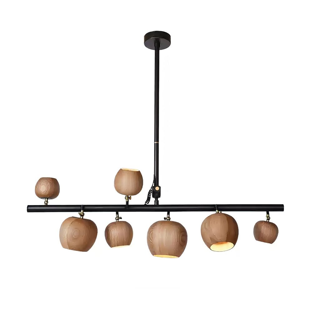 Chunhua Chandelier 6 heads L 43.3 x H 39.4’’ / Wood Color / Model B Chandelier