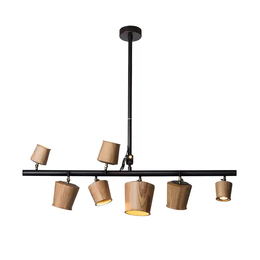 Chunhua Chandelier 6 heads L 43.3 x H 39.4’’ / Wood Color / Model A Chandelier