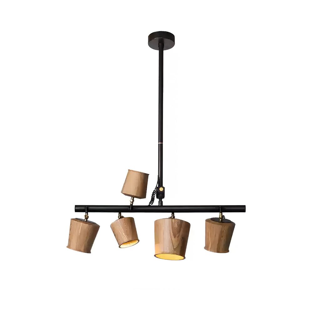 Chunhua Chandelier 5 heads L 27.6 x H 39.4’’ / Wood Color / Model A Chandelier