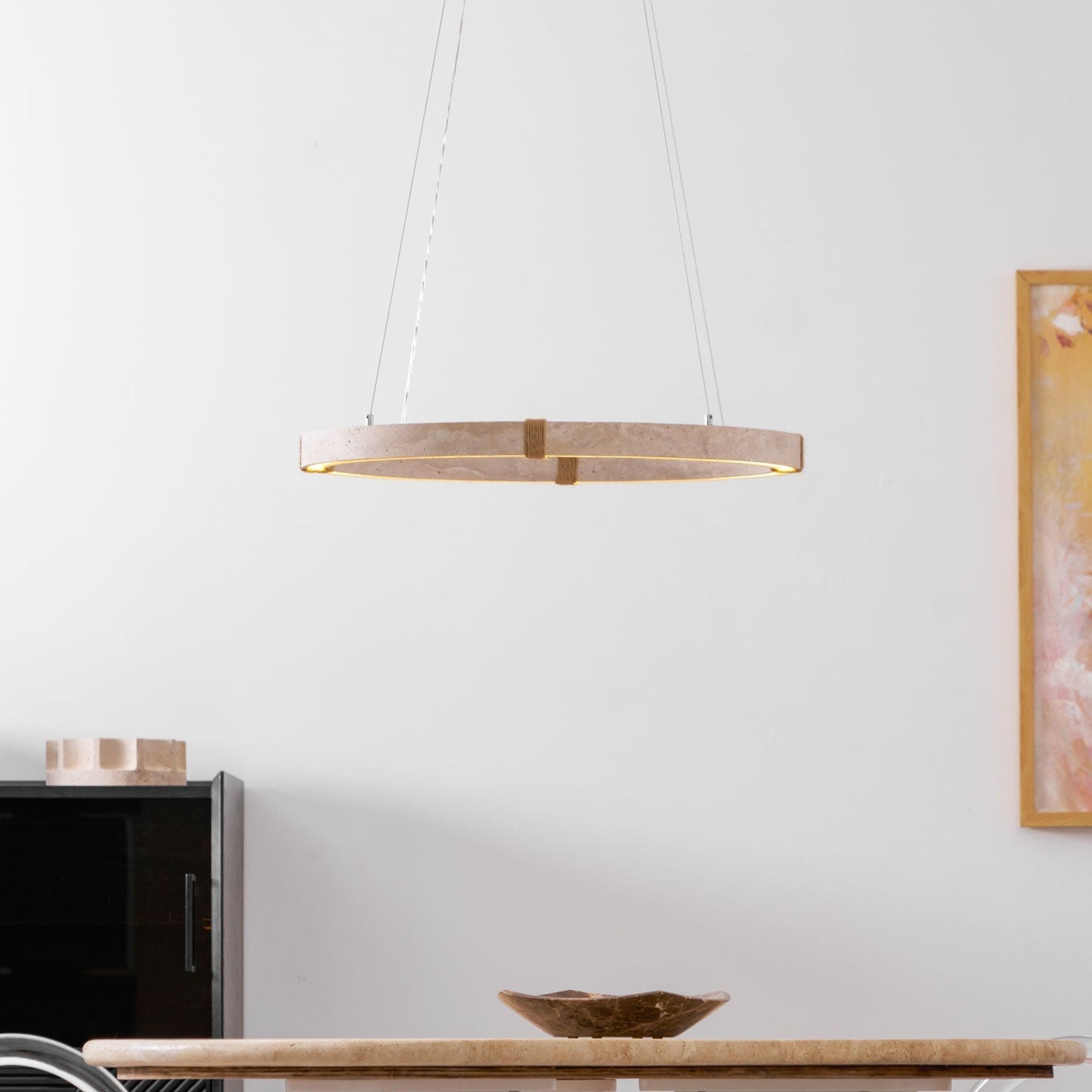 Circle Travertine Pendant Lamp 1001 pendant Lamp