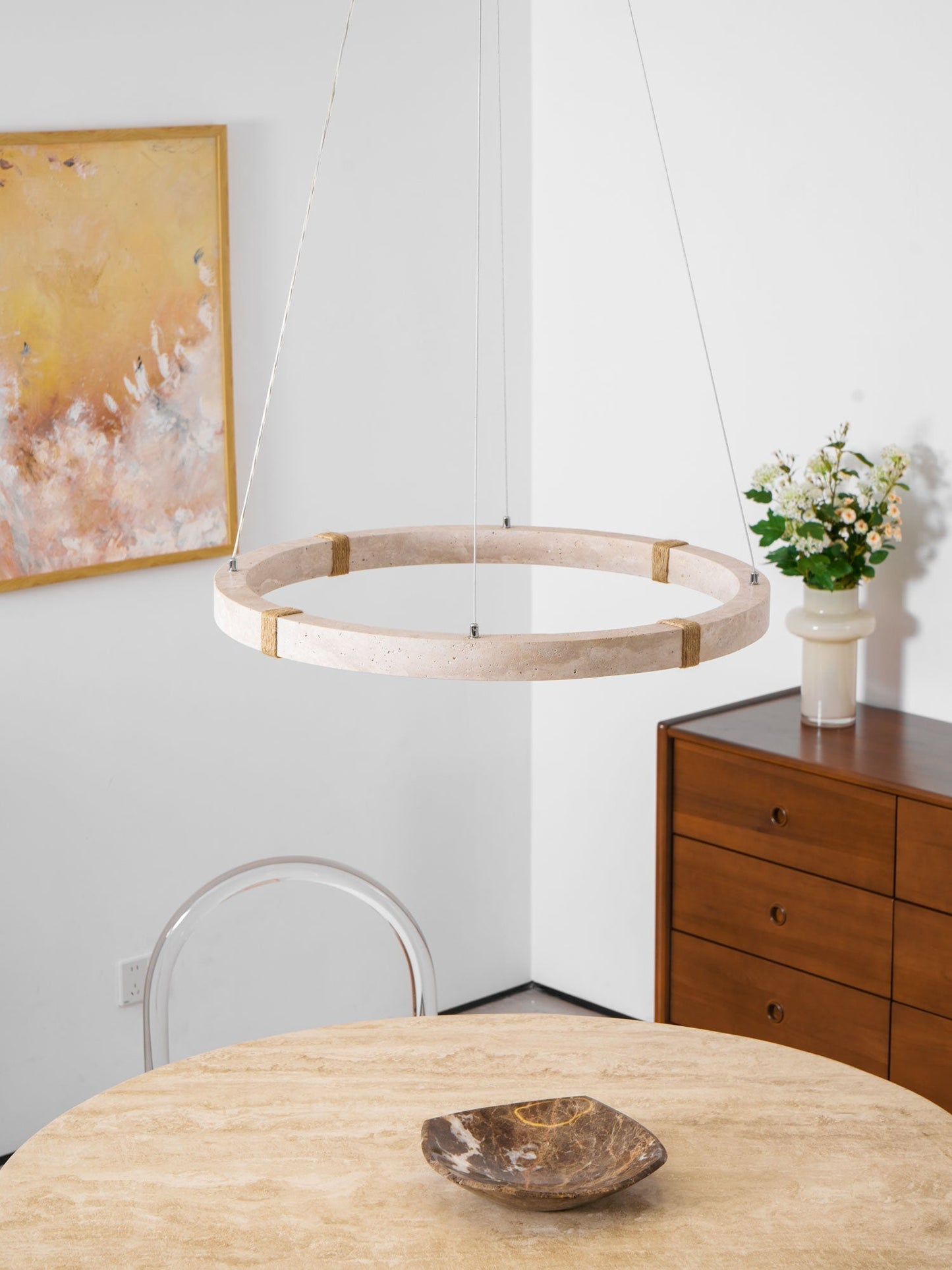 Circle Travertine Pendant Lamp 1001 pendant Lamp