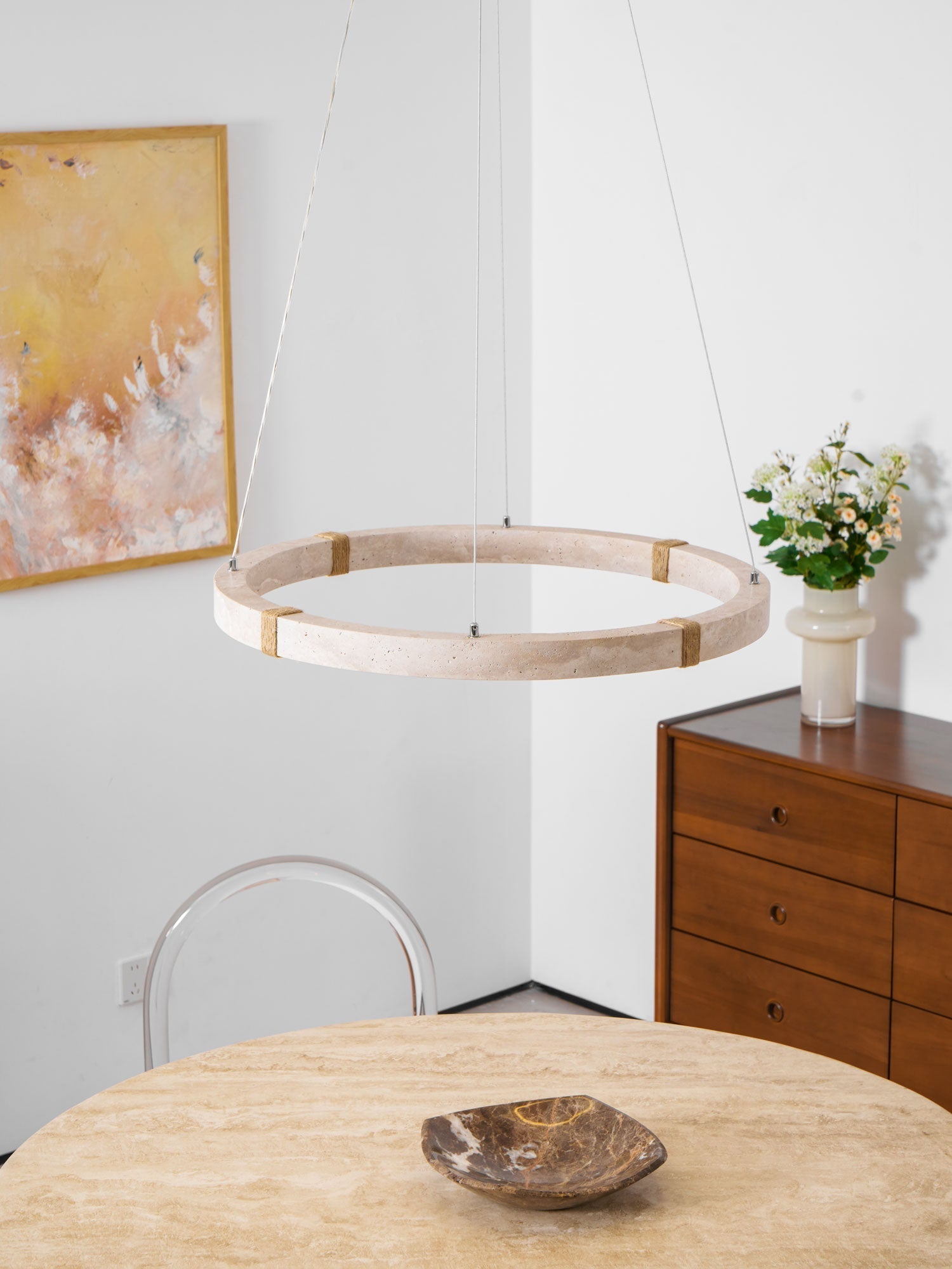 Circle Travertine Pendant Lamp 1001 pendant Lamp