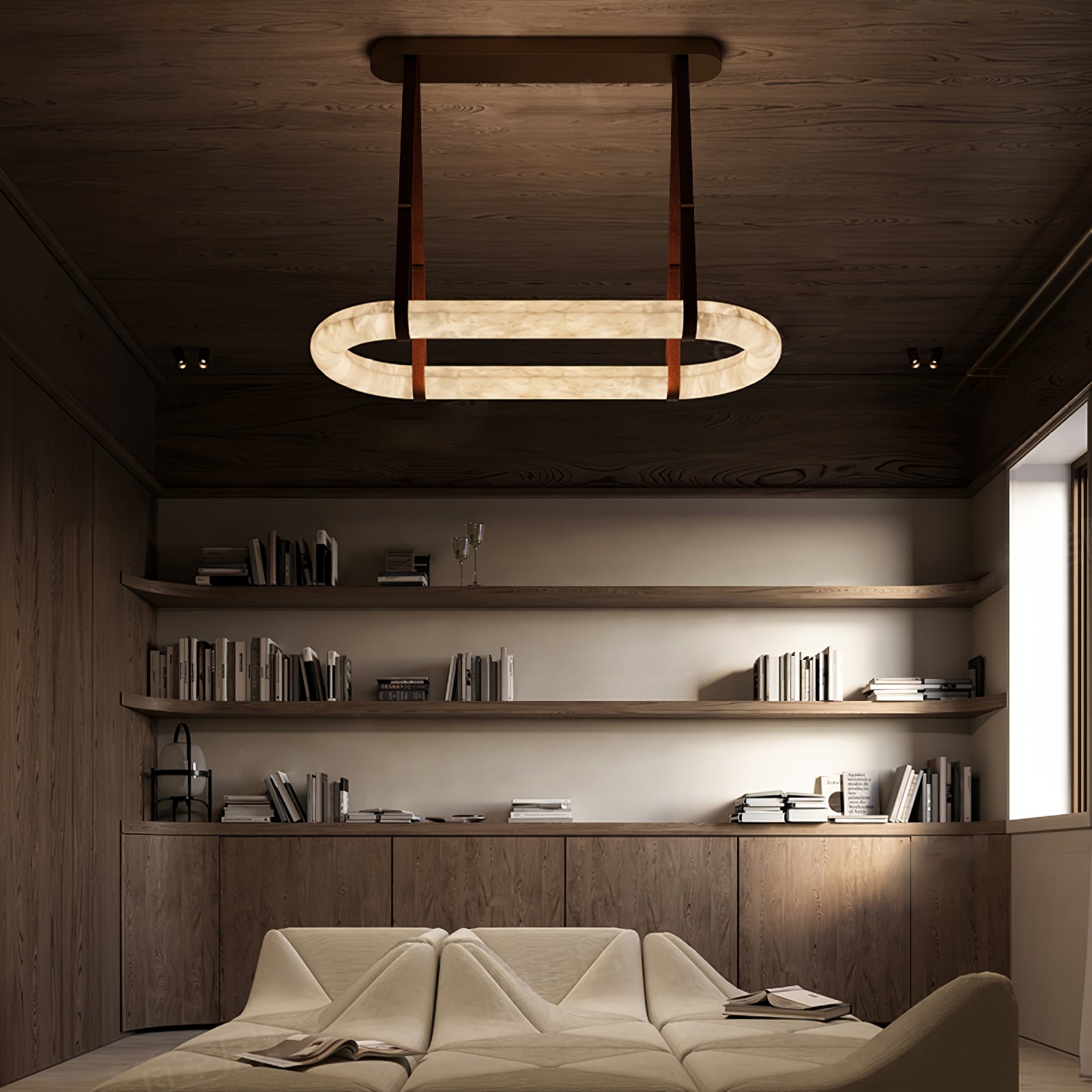 Circle Alabaster Chandelier Chandelier