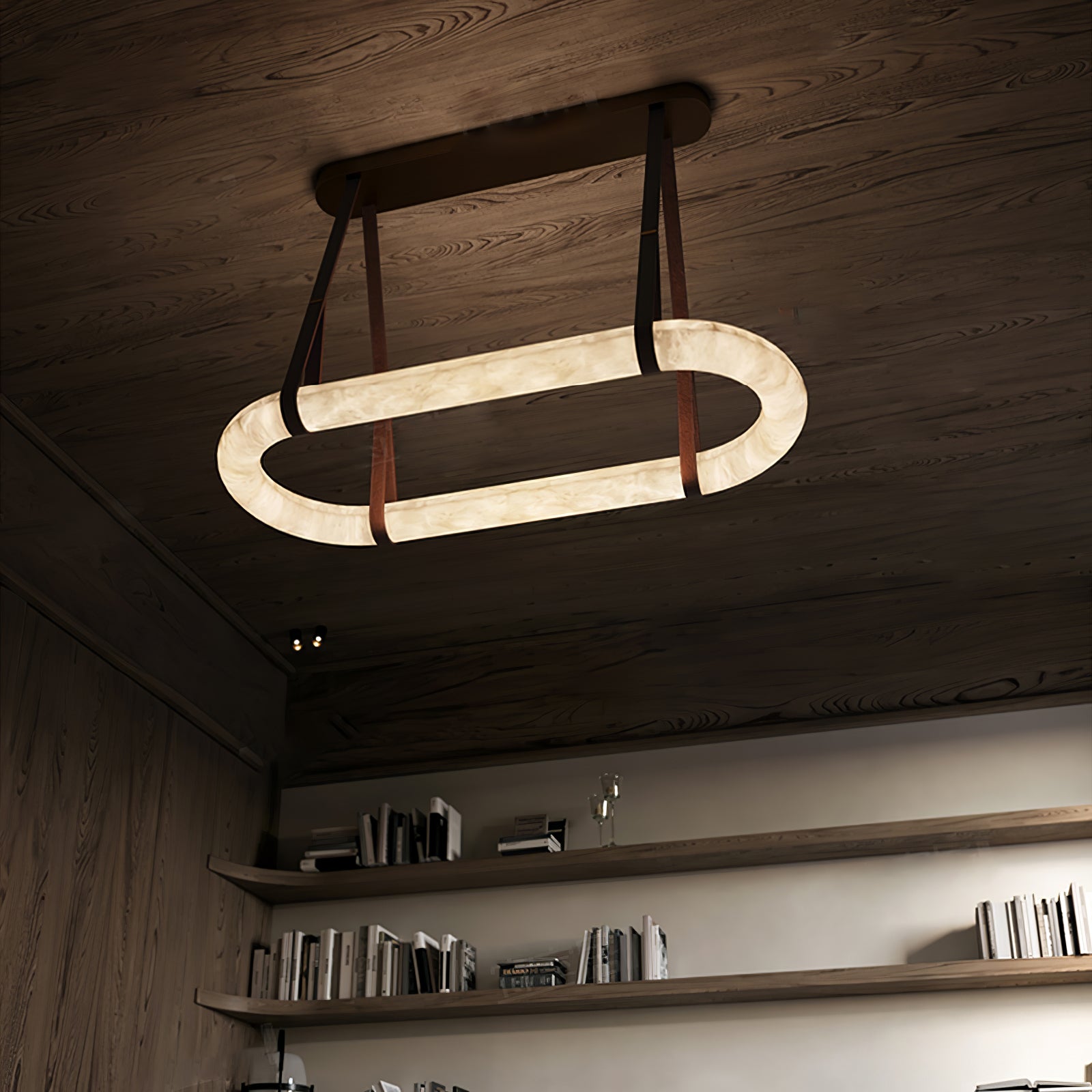 Circle Alabaster Chandelier Chandelier