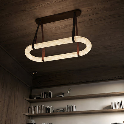 Circle Alabaster Chandelier Chandelier