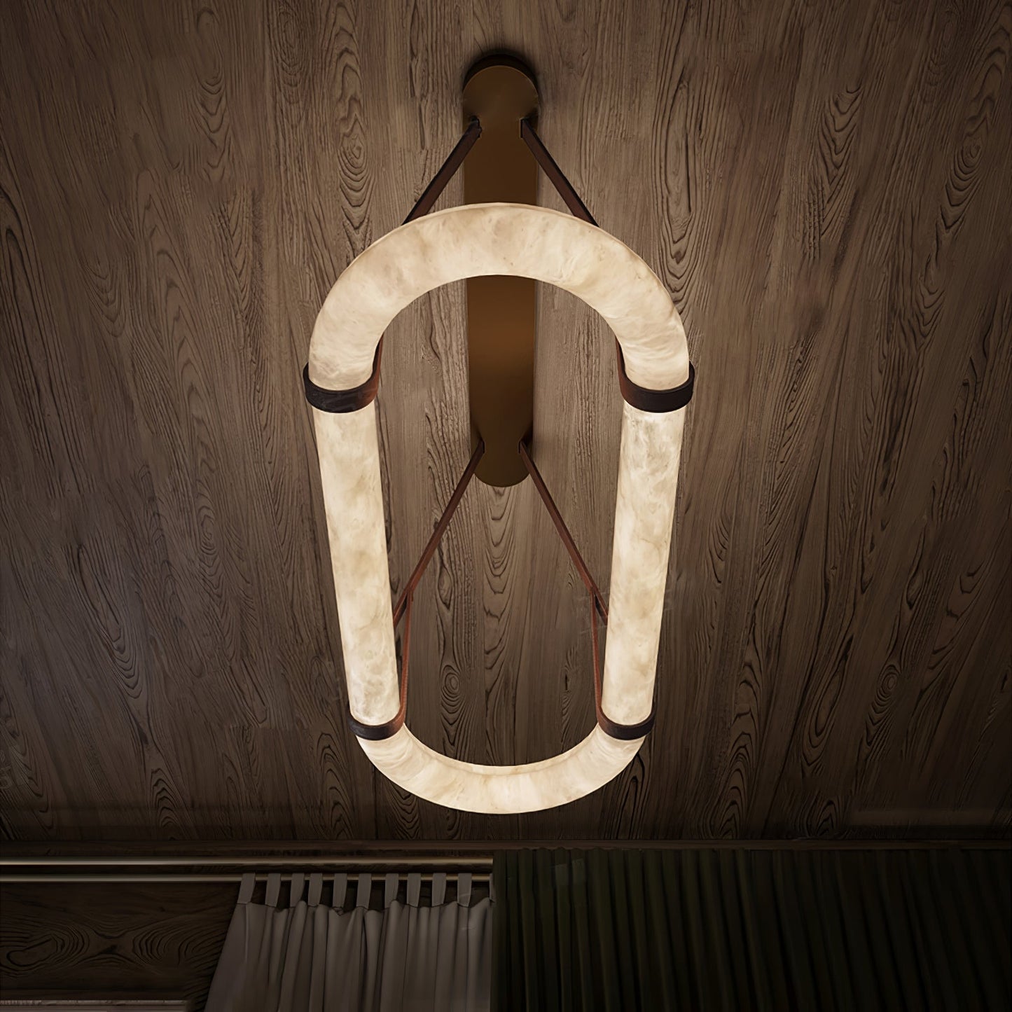 Circle Alabaster Chandelier Chandelier