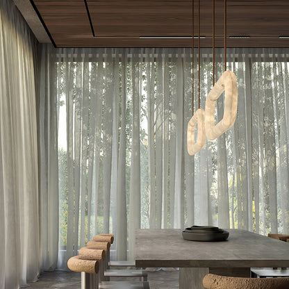Circle Alabaster Chandelier Chandelier