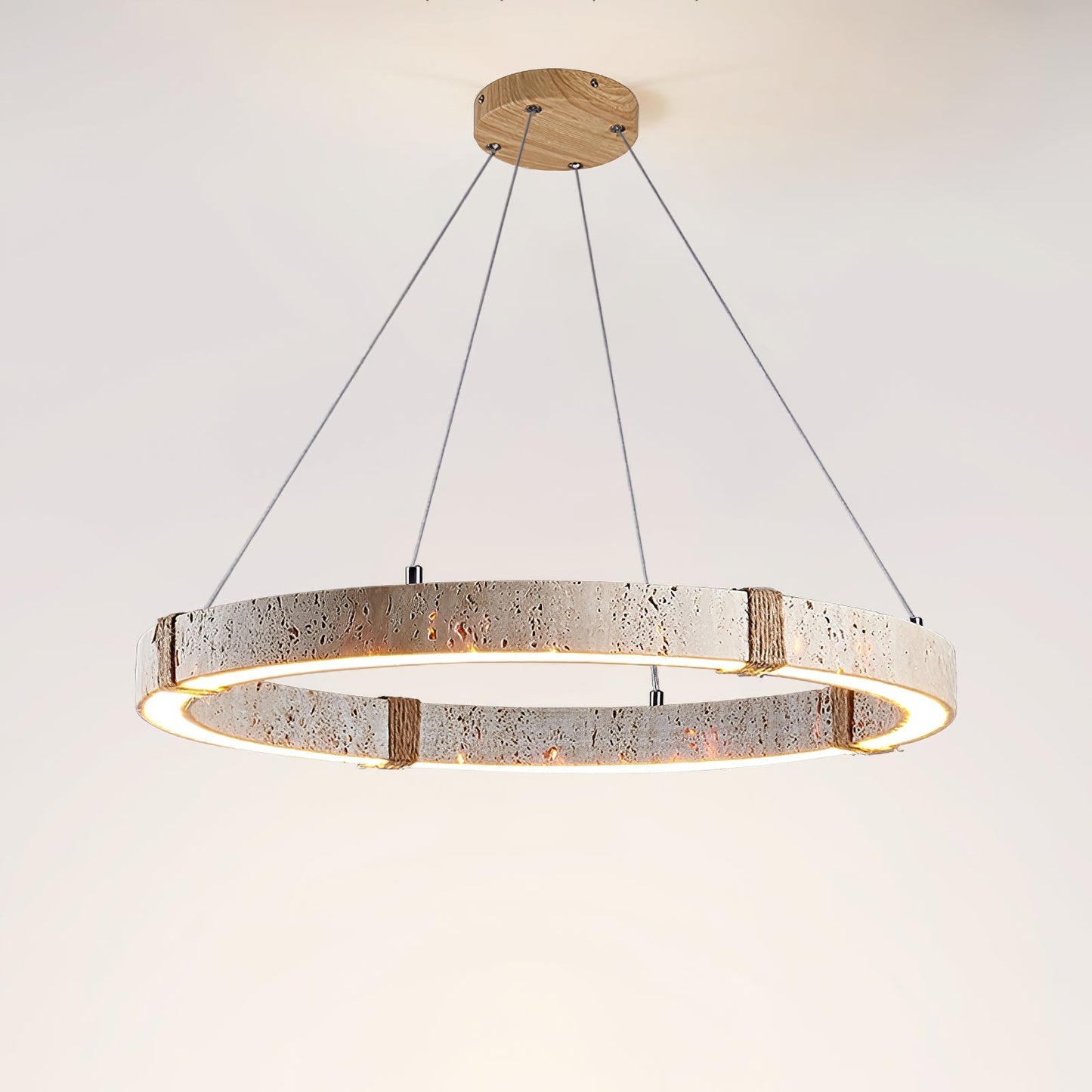 Circle Travertine Pendant Lamp ? 23.6″ x H 1.9″ / Yellow Travertine / Warm Light 1001 pendant Lamp