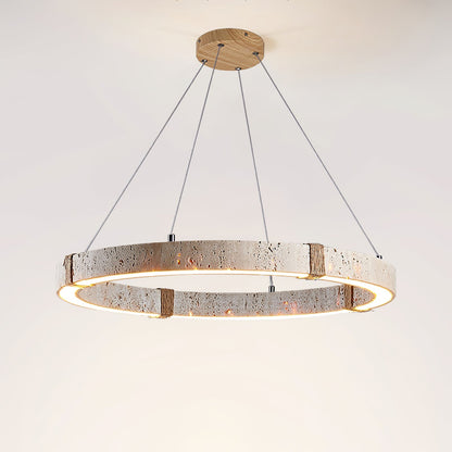 Circle Travertine Pendant Lamp ? 23.6″ x H 1.9″ / Yellow Travertine / Warm Light 1001 pendant Lamp