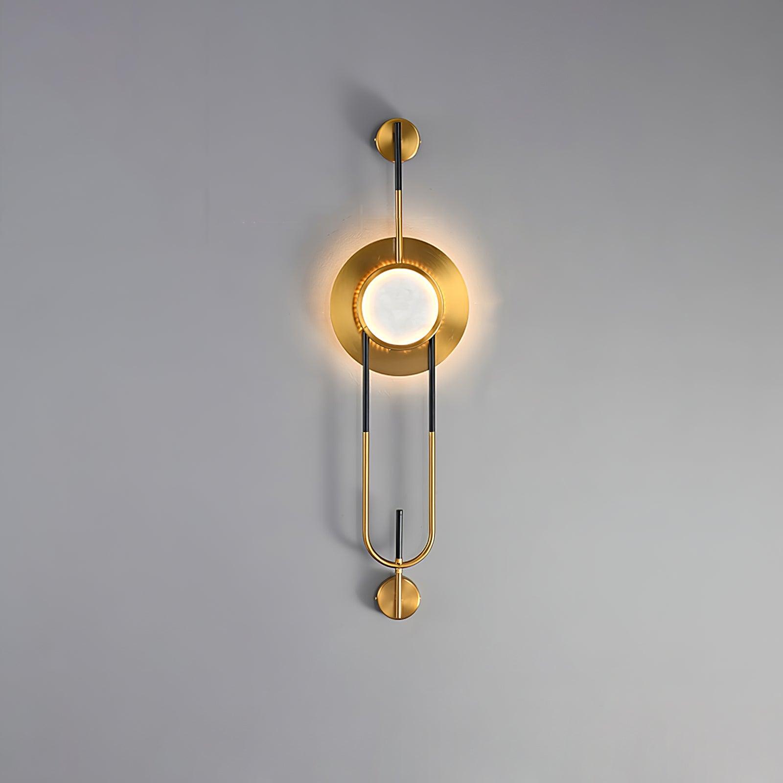 Circular Marble Wall Light Dia 7.9″ x H 22″ / Dia 20cm x H 56cm / Gold & White / Warm Light Wall lamp