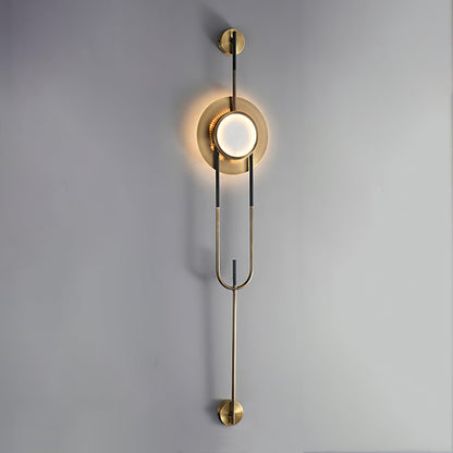 Circular Marble Wall Light Dia 7.9″ x H 63″ / Dia 20cm x H 160cm / Gold & White / Warm Light Wall lamp