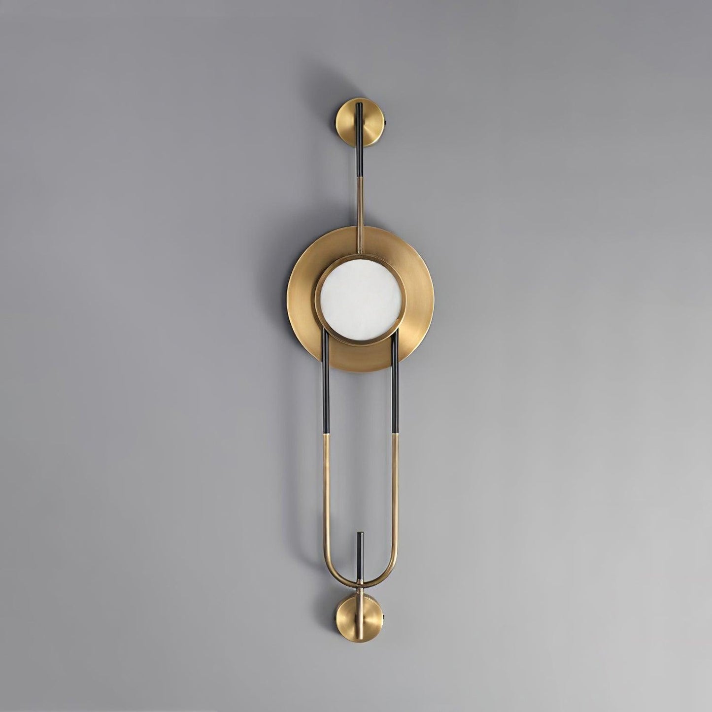 Circular Marble Wall Light Dia 7.9″ x H 33.5″ / Dia 20cm x H 85cm / Gold & White / Warm Light Wall lamp