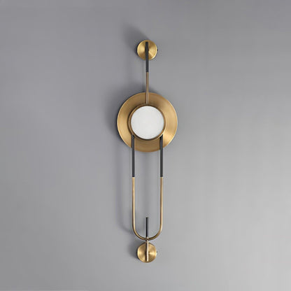 Circular Marble Wall Light Dia 7.9″ x H 33.5″ / Dia 20cm x H 85cm / Gold & White / Warm Light Wall lamp