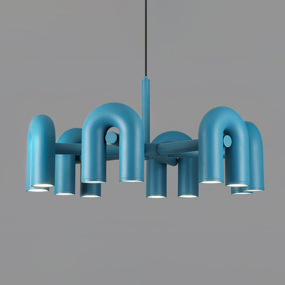 Cirkus Chandelier 6 Heads Dia 31.5″ x H 14.8″ / Dia 80cm x H 37.5cm (Power: ~84W) / Blue / Warm White Chandelier