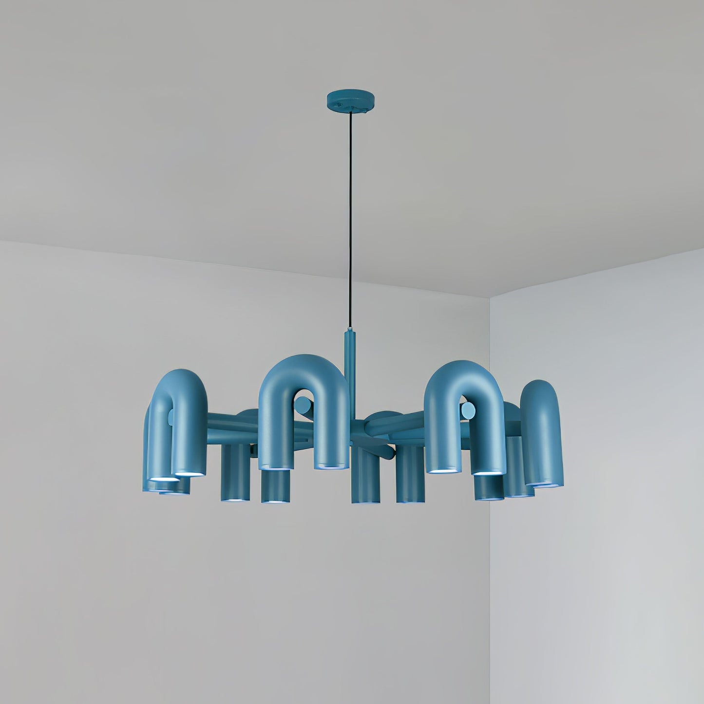 Cirkus Chandelier 8 Heads Dia 39.4″ x H 14.8″ / Dia 100cm x H 37.5cm (Power: ~100W) / Blue / Warm White Chandelier