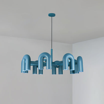 Cirkus Chandelier 8 Heads Dia 39.4″ x H 14.8″ / Dia 100cm x H 37.5cm (Power: ~100W) / Blue / Warm White Chandelier