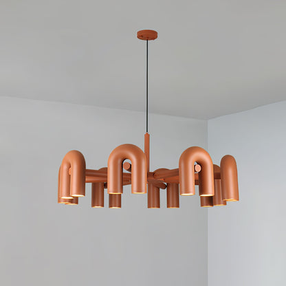 Cirkus Chandelier 8 Heads Dia 39.4″ x H 14.8″ / Dia 100cm x H 37.5cm (Power: ~100W) / Orange / Warm White Chandelier