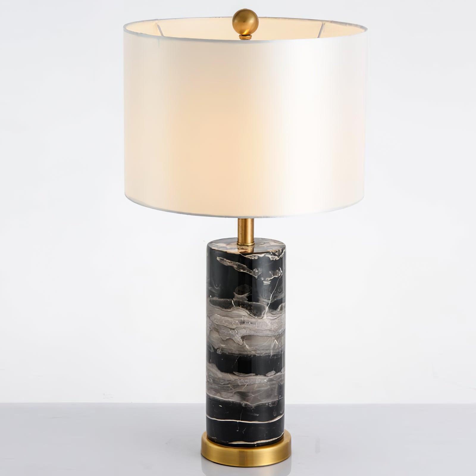 Cliff Table Lamp Dia 14.9″ x H 25.5″ / Dia 38cm x H 65cm / Gold + Black Marble / US plug Table lamp