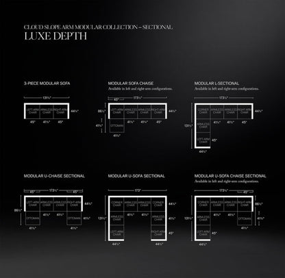 Cloud Modular Slope Arm 3-Piece Sofa