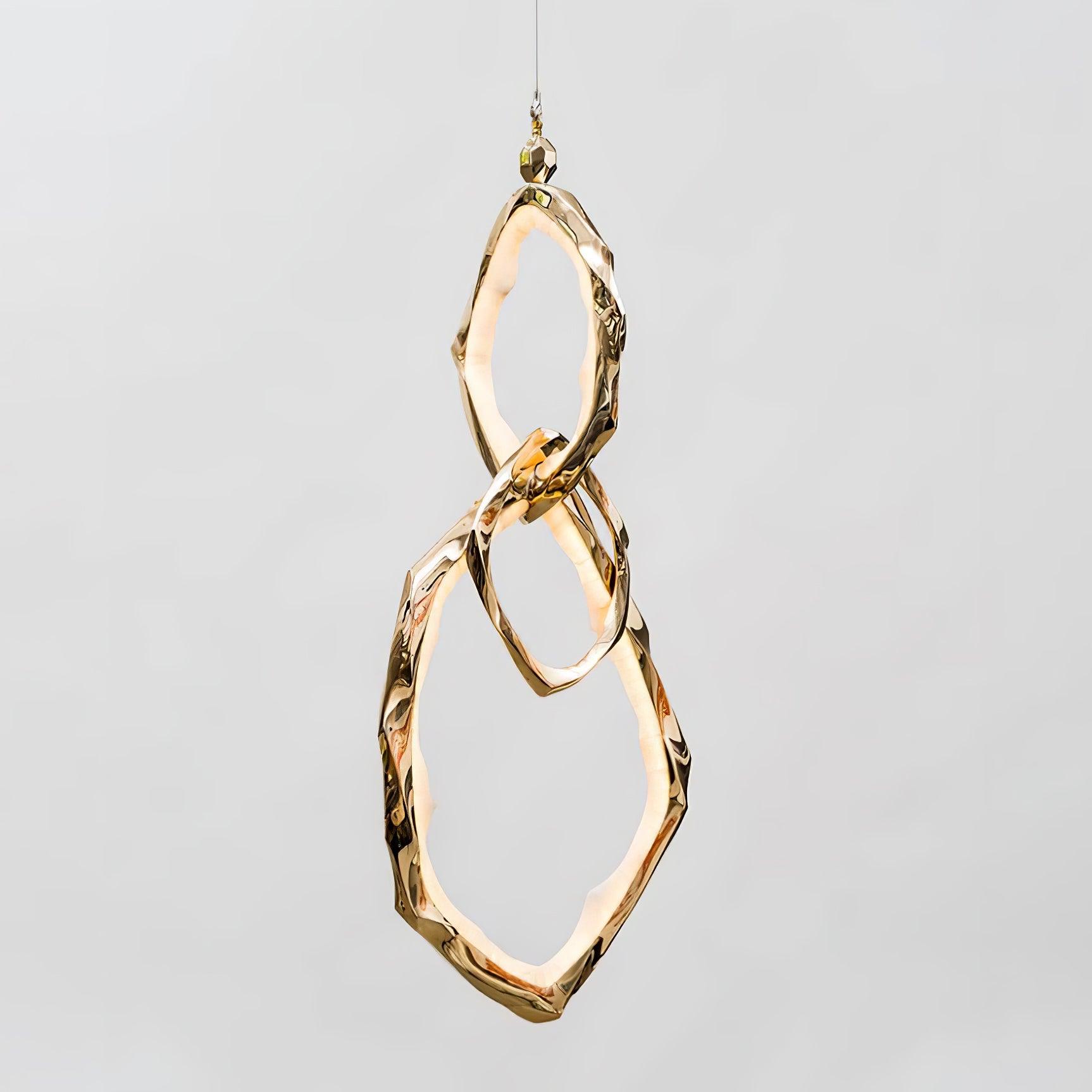 Cloud Rings Series Brass Chandelier Dia 13.8″ x W 7.5″ x H 28″ / Dia 35cm x W 19cm x H 71cm / Brass & White / Warm Light
