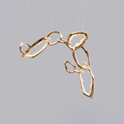 Cloud Rings Series Brass Chandelier Dia 29.9″ x W 31.9″ x H 39.8″ /DiaDia 76cm x W 81cm x H 101cm / Brass & White / Warm