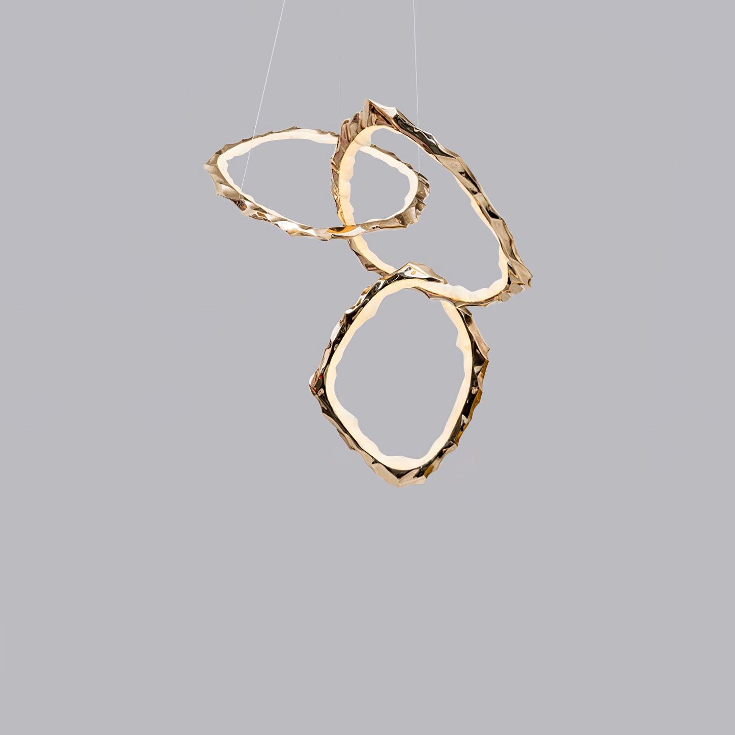 Cloud Rings Series Brass Chandelier Dia 59.8″ x W 35.8″ x H 47.6″ / Dia 152cm x W 91cm x H 121cm / Brass & White / Warm