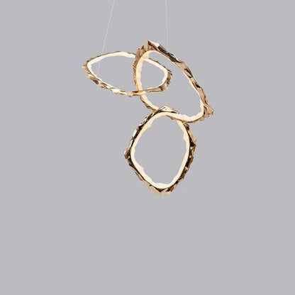 Cloud Rings Series Brass Chandelier Dia 59.8″ x W 35.8″ x H 47.6″ / Dia 152cm x W 91cm x H 121cm / Brass & White / Warm
