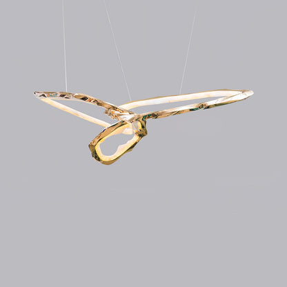 Cloud Rings Series Brass Chandelier Dia 59.8″ x W 35.8″ x H 46.5″ / Dia 152cm x W 91cm x H 118cm / Brass & White / Warm