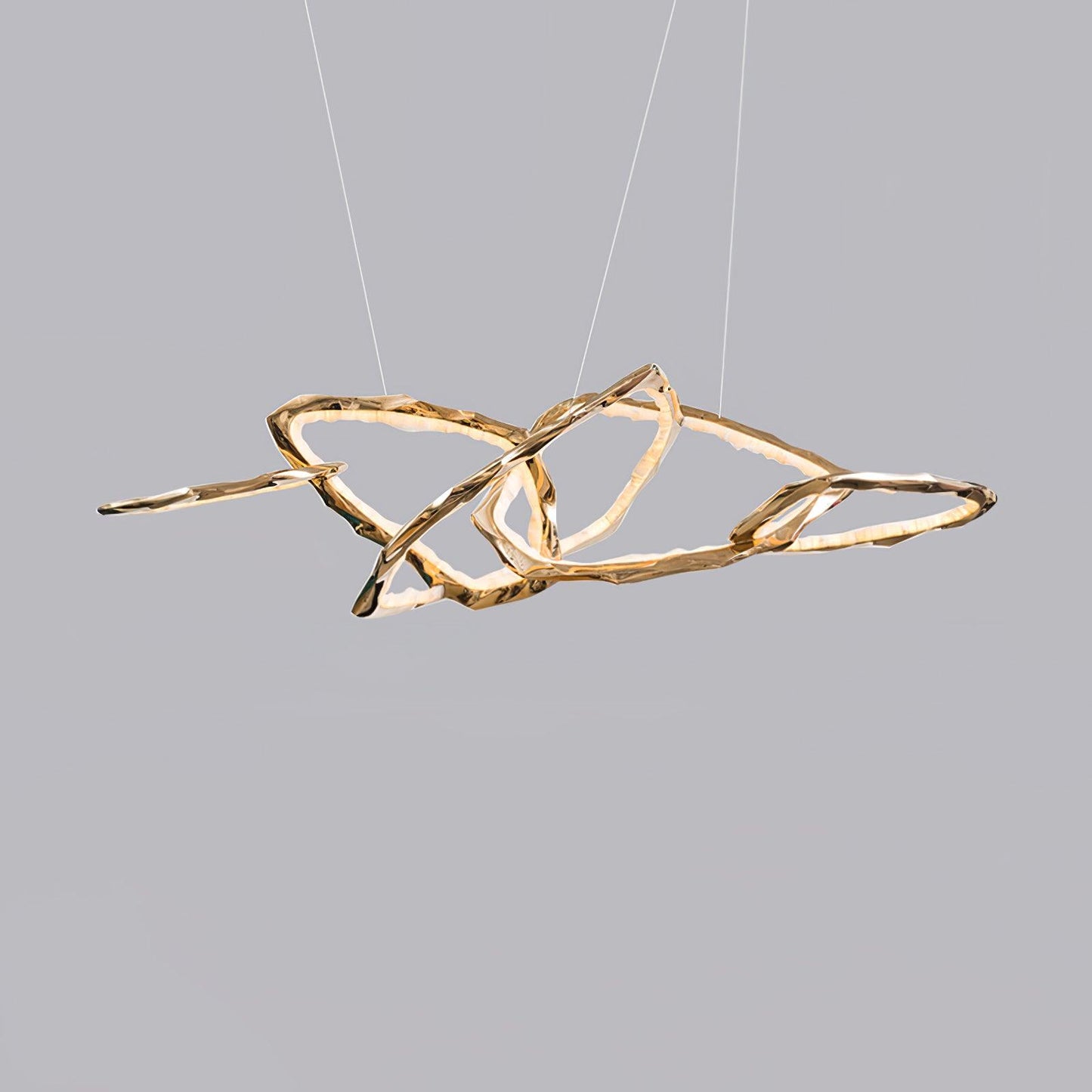 Cloud Rings Series Brass Chandelier Dia 86.6″ x W 34.6″ x H 23.6″ / Dia 220cm x W 88cm x H 60cm / Brass & White / Warm