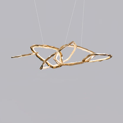 Cloud Rings Series Brass Chandelier Dia 86.6″ x W 34.6″ x H 23.6″ / Dia 220cm x W 88cm x H 60cm / Brass & White / Warm
