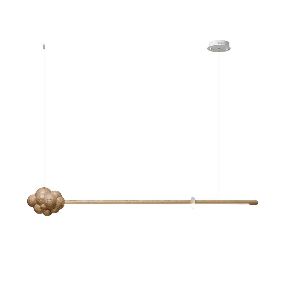 Cloud Stick Chandelier L 57.1’’ x H 7.9’’ / Wood Color / Warm Light Chandelier