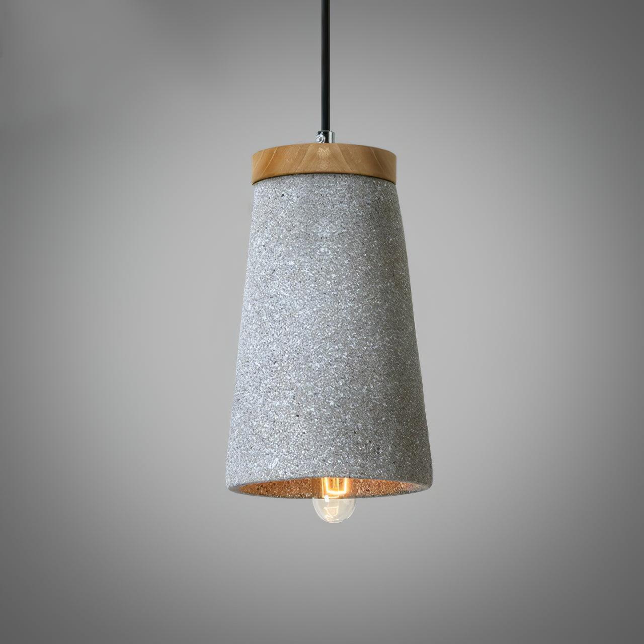 Coburg Wood Cement Pendant Light ? 5.5″ x H 9.1″ / Dia 14cm x H 23cm / Light Grey Pendant light
