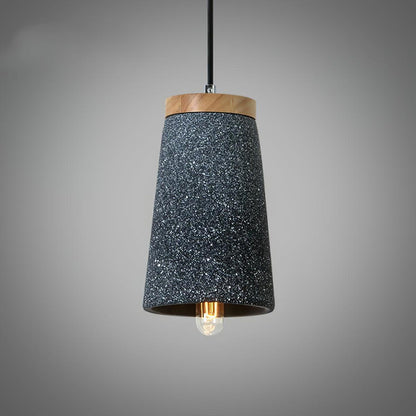 Coburg Wood Cement Pendant Light ? 5.5″ x H 9.1″ / Dia 14cm x H 23cm / Black Pendant light