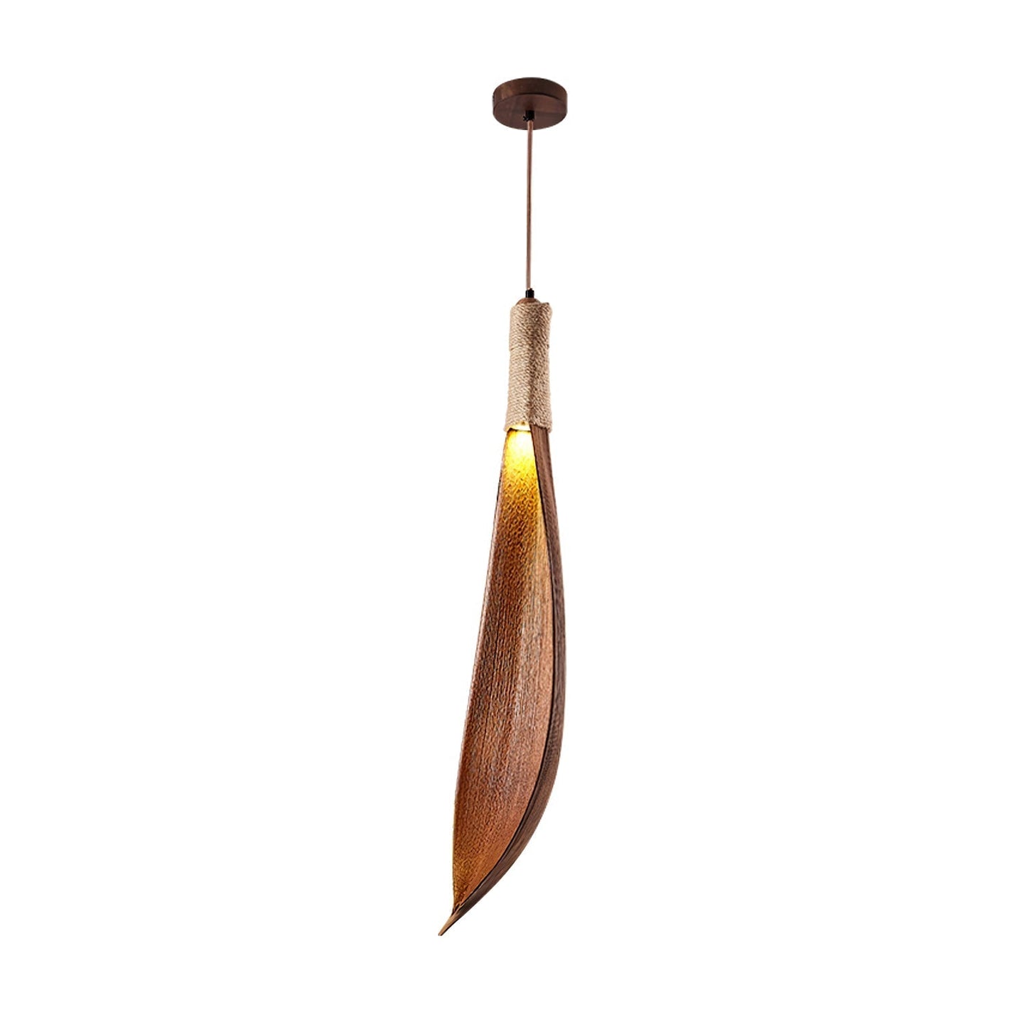 Cocoa Leaf Pendant Lamp 1 Head Dia 5.1″ x H 25.6″ / Dia 13cm x H 65cm / Nature Cocoa Pendant light