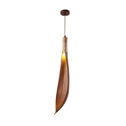 Cocoa Leaf Pendant Lamp 1 Head Dia 5.1″ x H 25.6″ / Dia 13cm x H 65cm / Nature Cocoa Pendant light