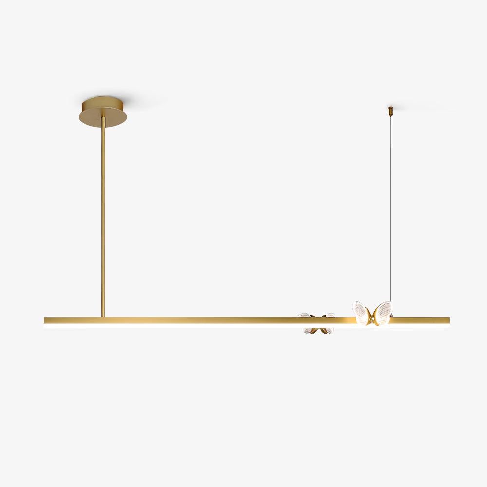 Cohen Butterfly Chandelier L 47.2″ x W 1.2″ x H 19.7″ / L 120cm x W 3cm x H 50cm / Gold + Transparent / Three-Color