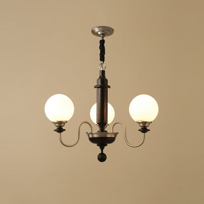 Colonial Grace Chandelier 3 Heads Dia 65cm x H 49cm / Dia 25.2″ x H 19.3″ / Black & Chrome Chandelier