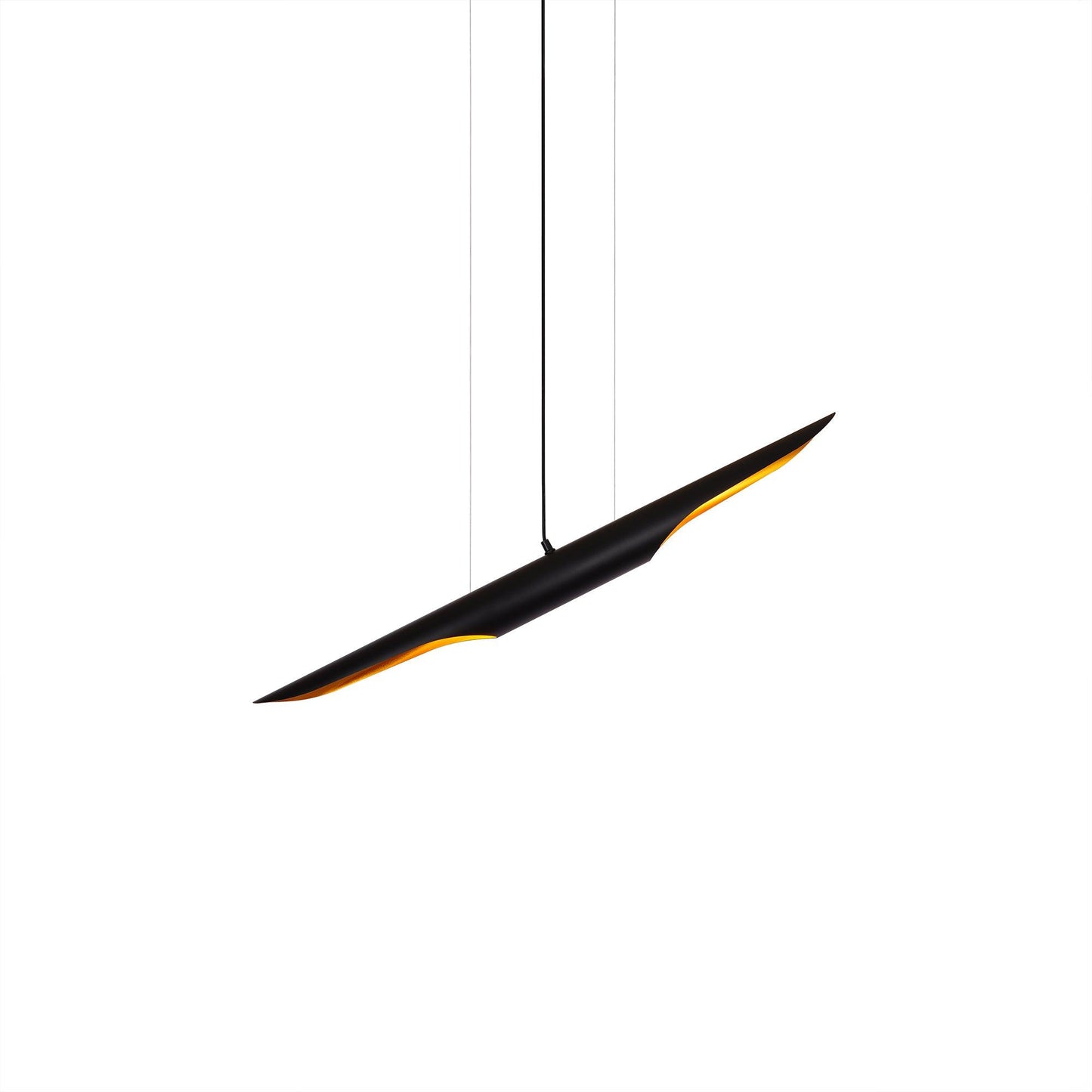Coltrane Pipe Pendant Lights L 23.6″ x H 2.4″ / L 60cm x H 6cm / Matte Black & Gold Pendant light