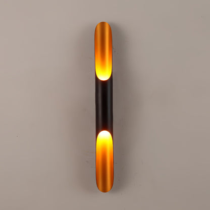 Coltrane Wall Lamp ? 3.1″ x H 39.3″ / Dia 8cm x H 100cm / Matt Black & Gold Wall lamp