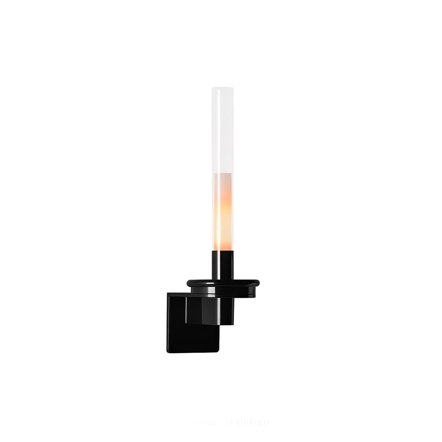 Column Torch Wall Sconce ? 5.1″ x H 14.2″ / Black & Clear / Warm Light Wall lamp